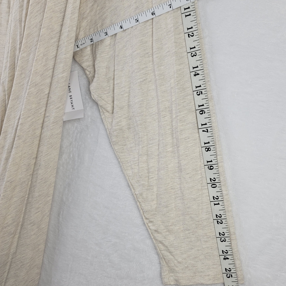 Lane Bryant Long Cardigan Womens Size 22 24 Open Front Lace Trim Beige NWT - Picture 6 of 10